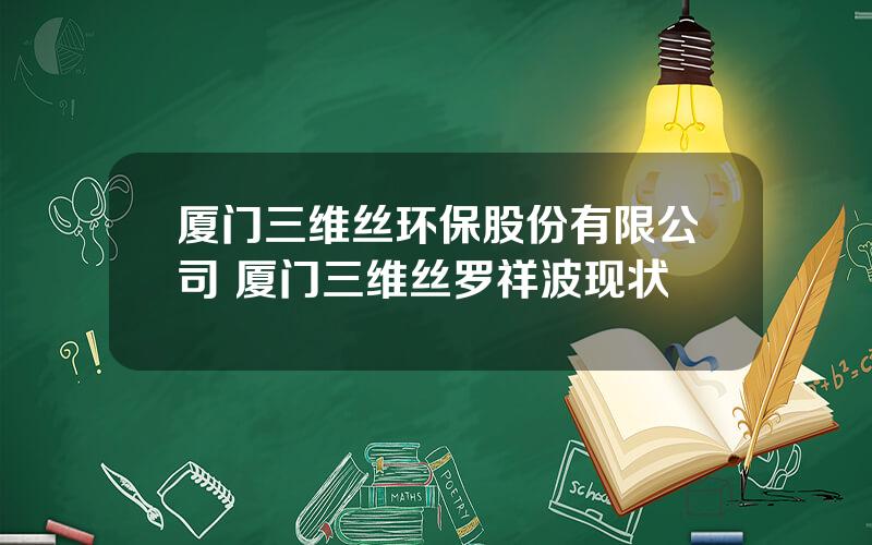 厦门三维丝环保股份有限公司 厦门三维丝罗祥波现状